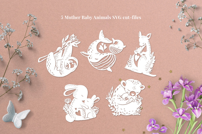 Download Mother Baby Animals Svg Cut Files By Stars N Skies Thehungryjpeg Com