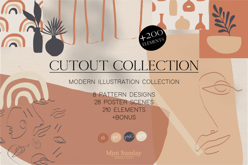 cutout-collection-modern-illustrations