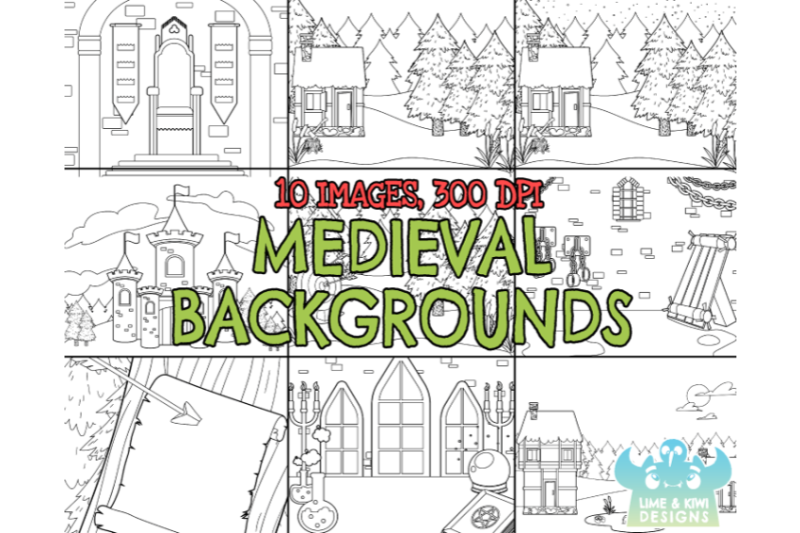 black-and-white-medieval-backgrounds-clipart-lime-and-kiwi-designs