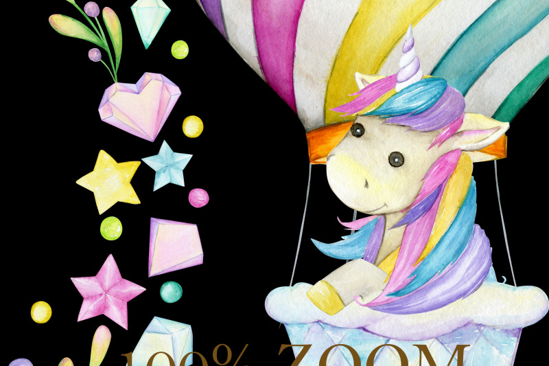 watercolor-unicorn-whimsical-clipart-unicorn-planner-rainbow-unicor
