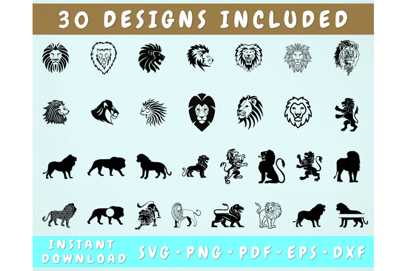 30-lion-svg-bundle-lion-cut-files