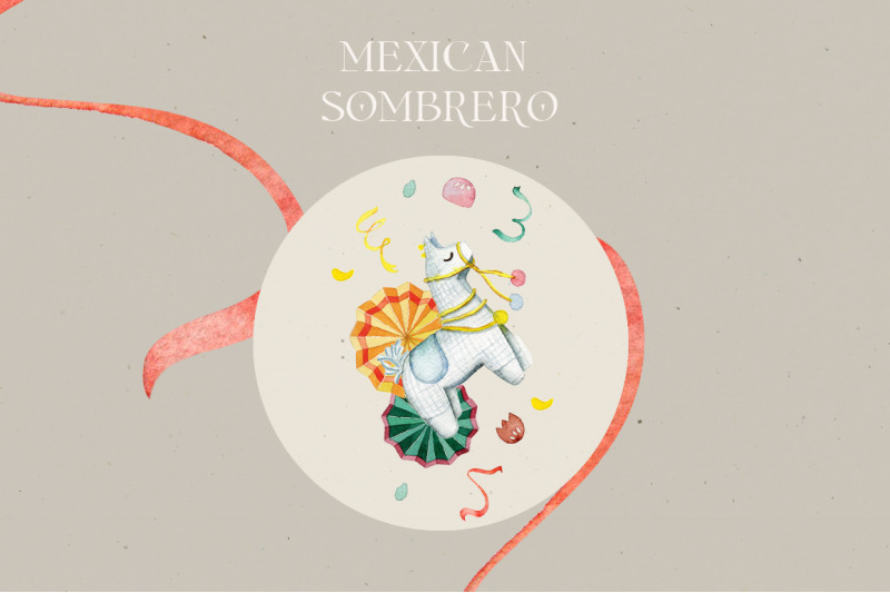 mexican-sambrero-watercolor-set