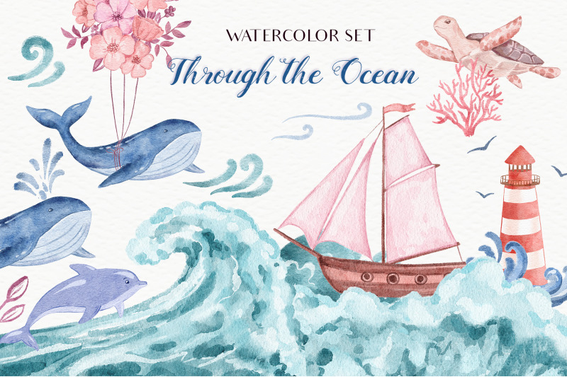 through-the-ocean-watercolor-set