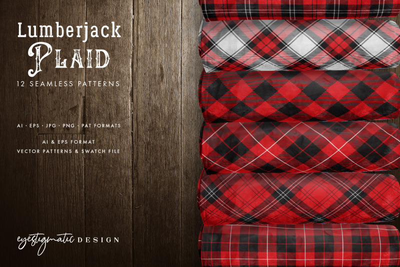 12-seamless-red-lumberjack-plaid-digital-patterns