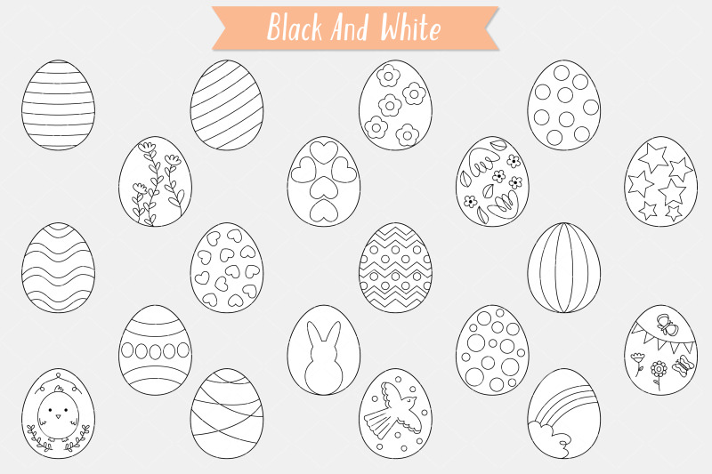 easter-bunny-and-eggs-doodles-decorated-heart-flower-polka-dots