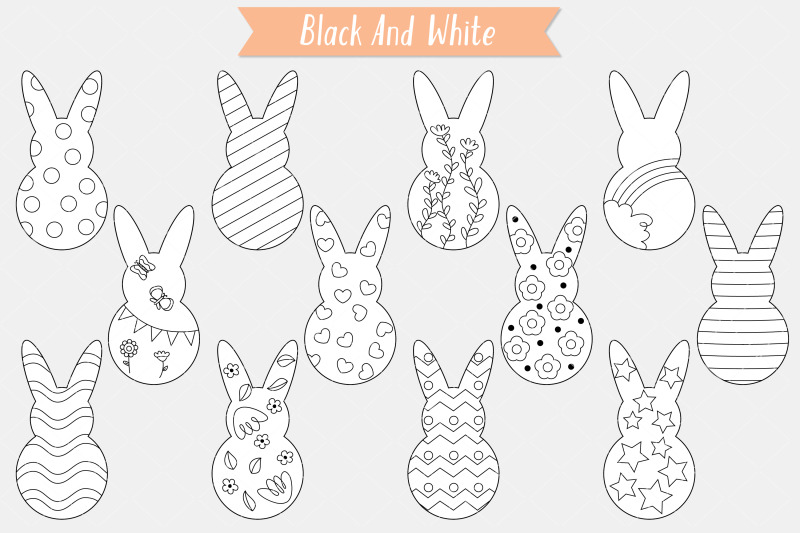 easter-bunny-and-eggs-doodles-decorated-heart-flower-polka-dots