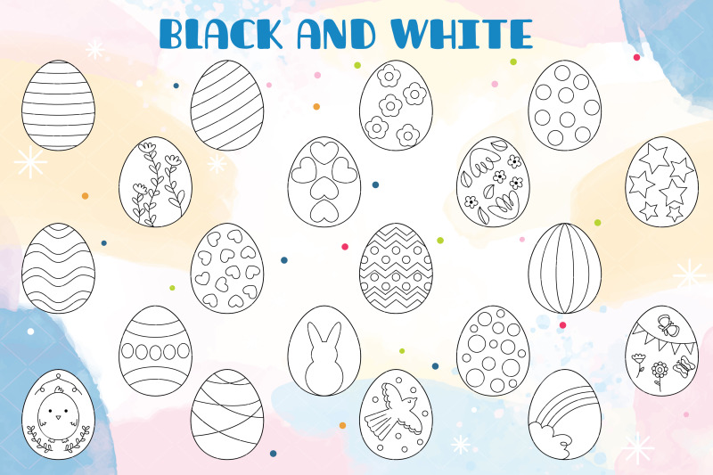 easter-bunny-and-eggs-doodles-decorated-heart-flower-polka-dots