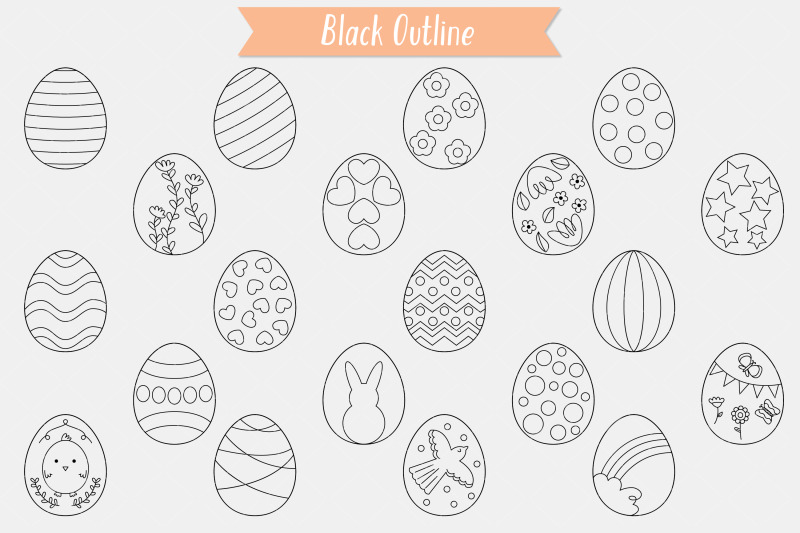 easter-bunny-and-eggs-doodles-decorated-heart-flower-polka-dots