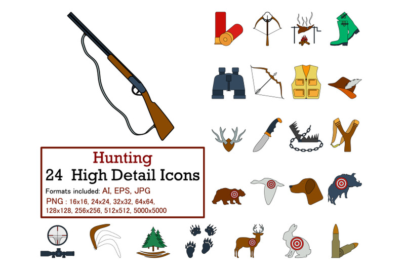 hunting-icon-set