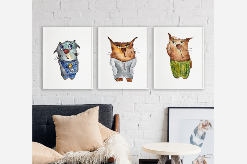 emotional-cats-drawings-watercolors