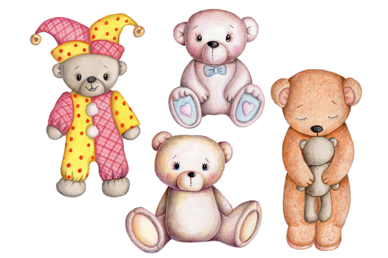 set-of-four-teddy-bears