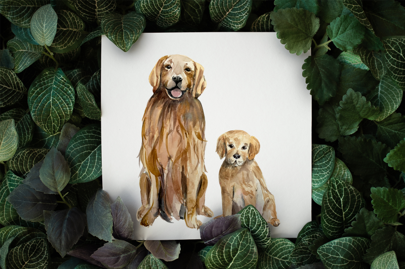 watercolor-dog-and-puppy-clip-art