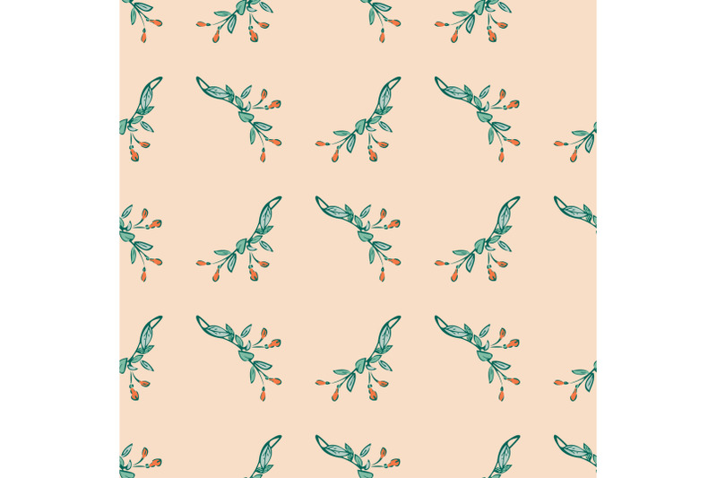 hand-drawn-bloom-green-branches-with-red-flowers-floral-seamless-patt