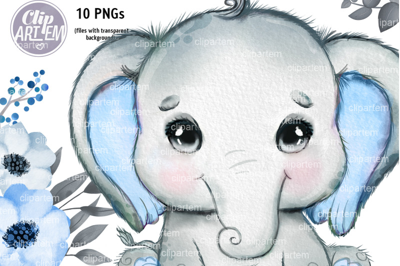 cute-boy-elephant-clip-art-bundle-10-png-watercolor-images