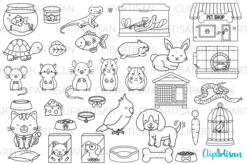 pets-clipart-pet-shop-digital-stamps-png-svg