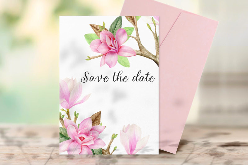 watercolor-pink-magnolia-floral-clipart-set-spring-flowers-leaves-png
