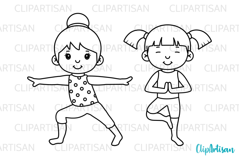 yoga-clip-art-yoga-poses-girls-yoga-digital-stamps