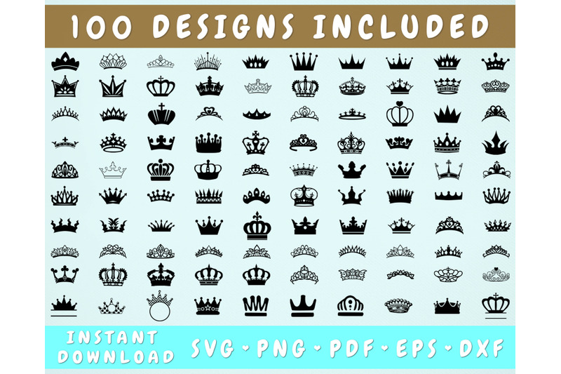 100-crown-svg-bundle-crown-cut-files