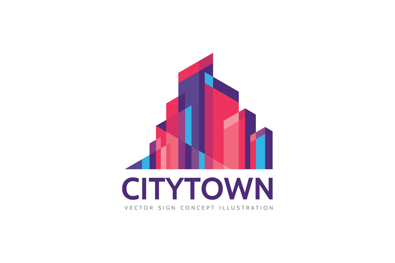 city-town-real-estate-abstract-logo