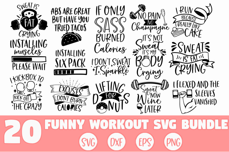 Download Funny Workout SVG Bundle, Fitness SVG, Gym SVG By Freeling ...