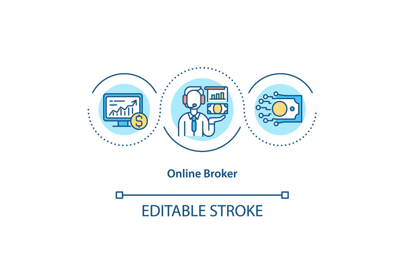 online-broker-concept-icon
