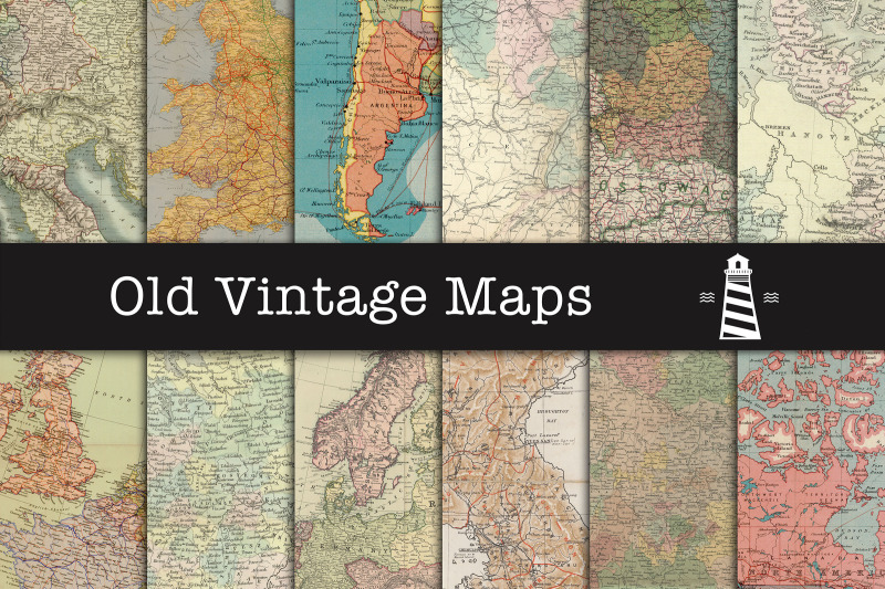 Vintage map textures for Cutting Machines