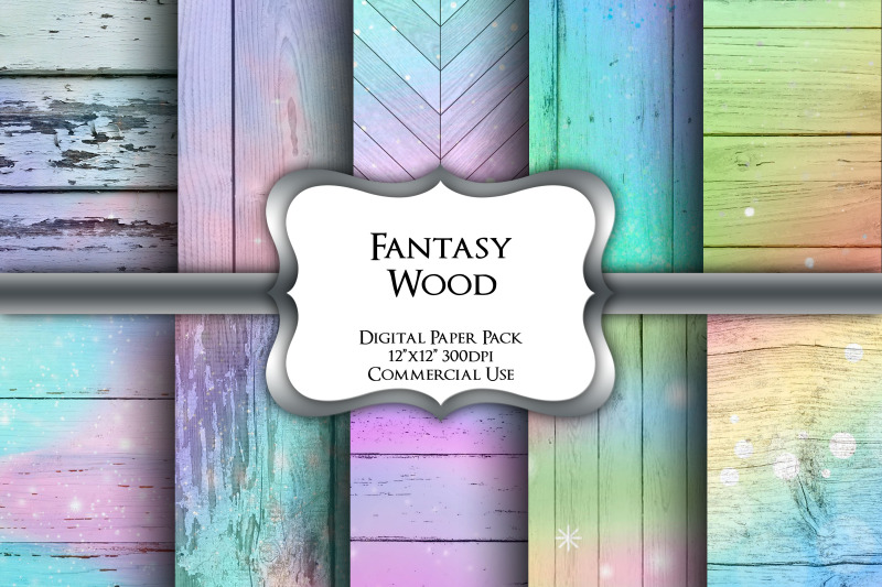 fantasy-wood-digital-paper-pack
