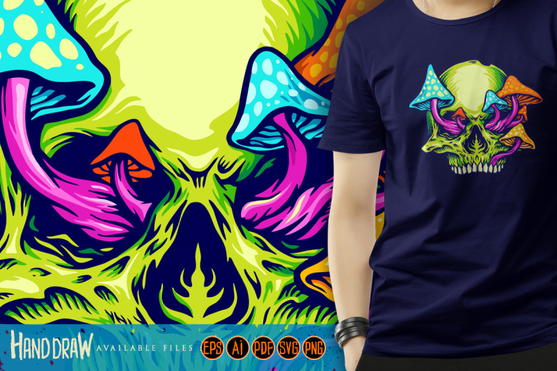 trippy-mushroom-skull-logo-illustrations