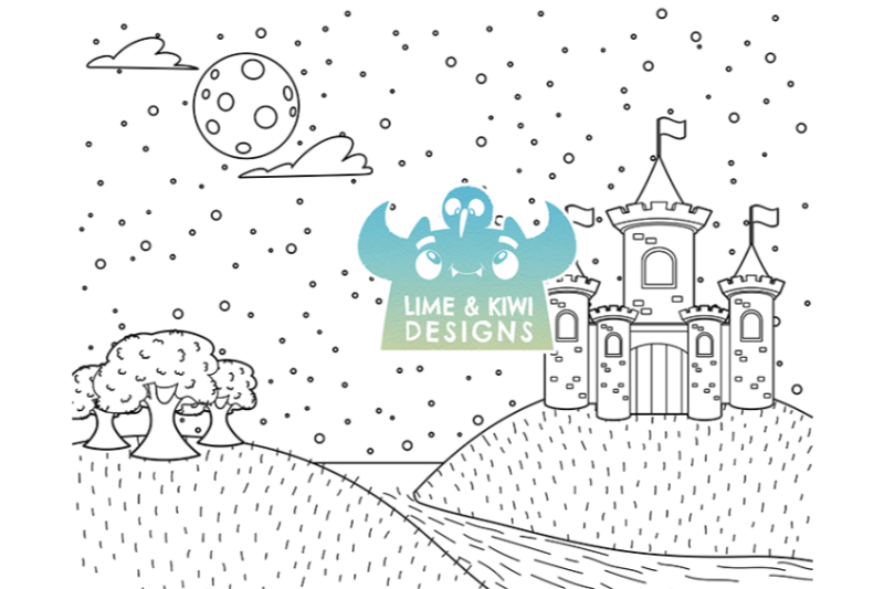 black-and-white-mythical-backgrounds-clipart-lime-and-kiwi-designs