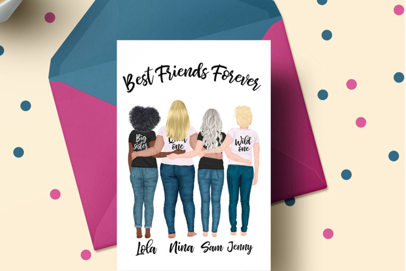 best-friends-clipart-girl-illustrations-girly-planner-bff