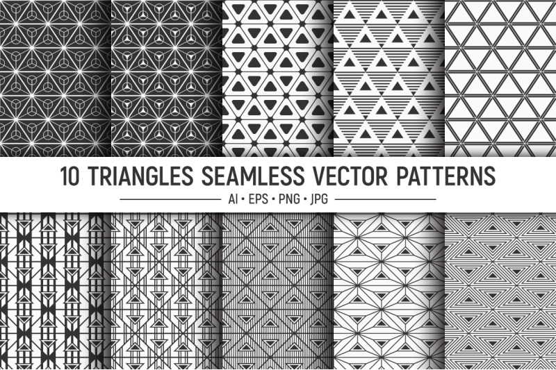 10-seamless-geometric-triangles-vector-patterns