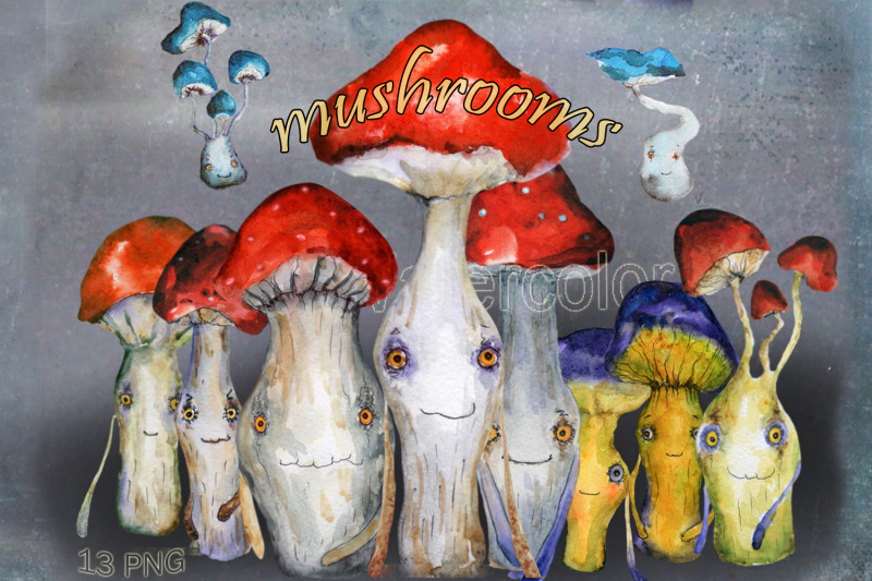 watercolor-mushrooms