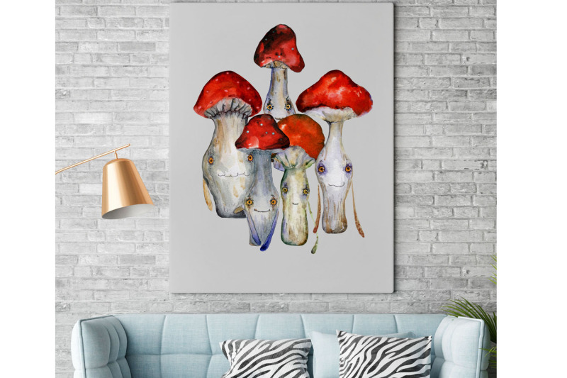 watercolor-mushrooms