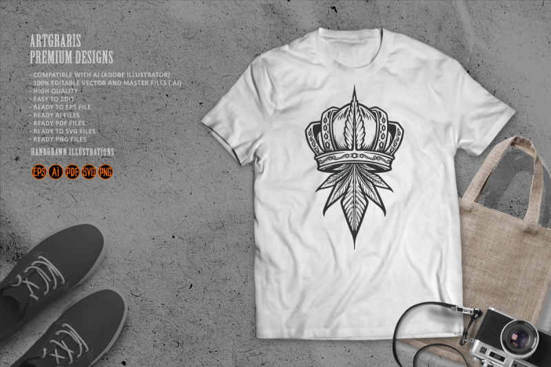 king-cannabis-logo-weed-silhouette