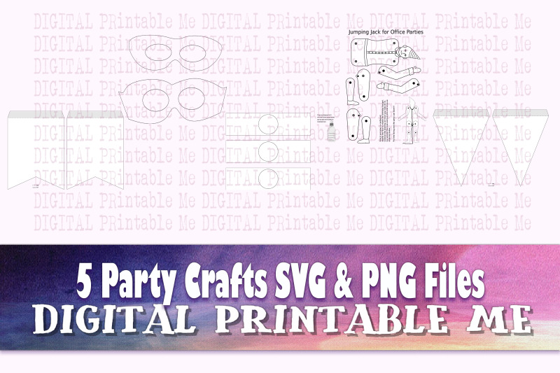 party-craft-templates-svg-png-5-images-printable-activity-diy-kids