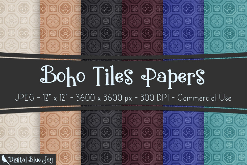 digital-scrapbook-papers-boho-tiles