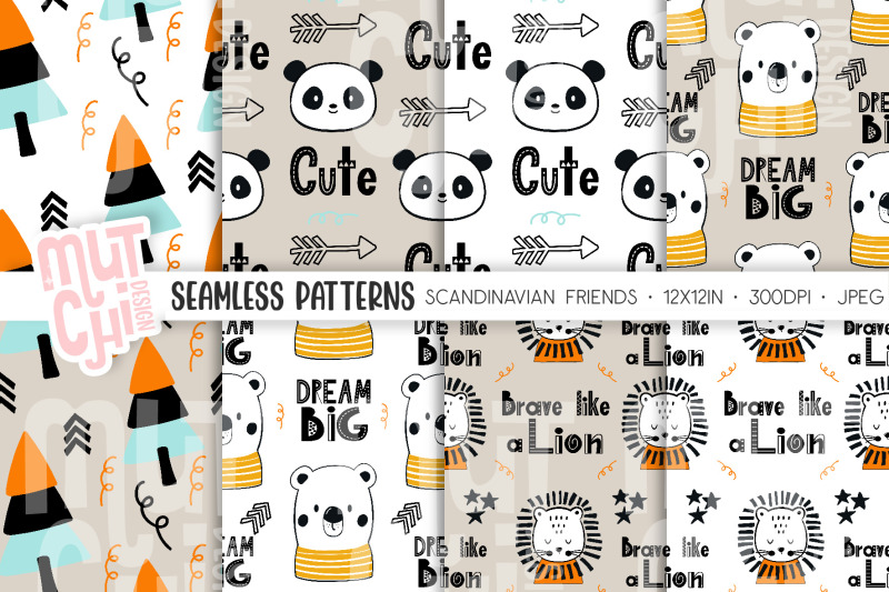 scandinavian-animals-seamless-patterns