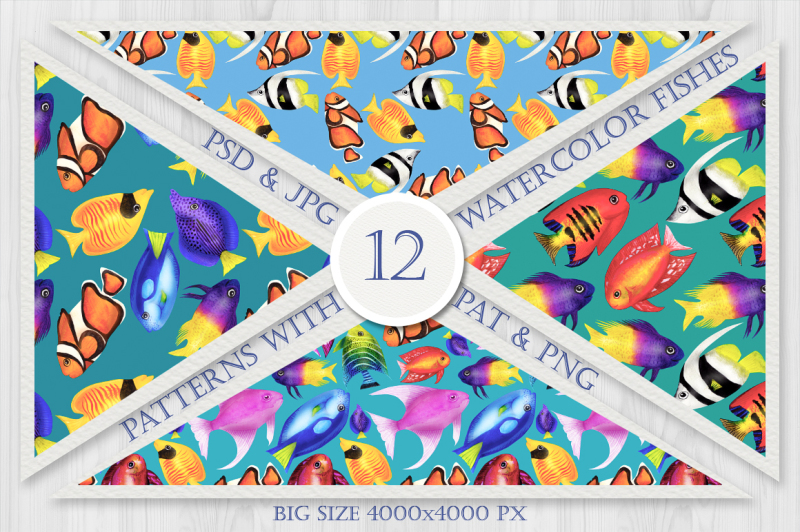 set-of-colorful-seamless-patterns-with-watercolor-fishes