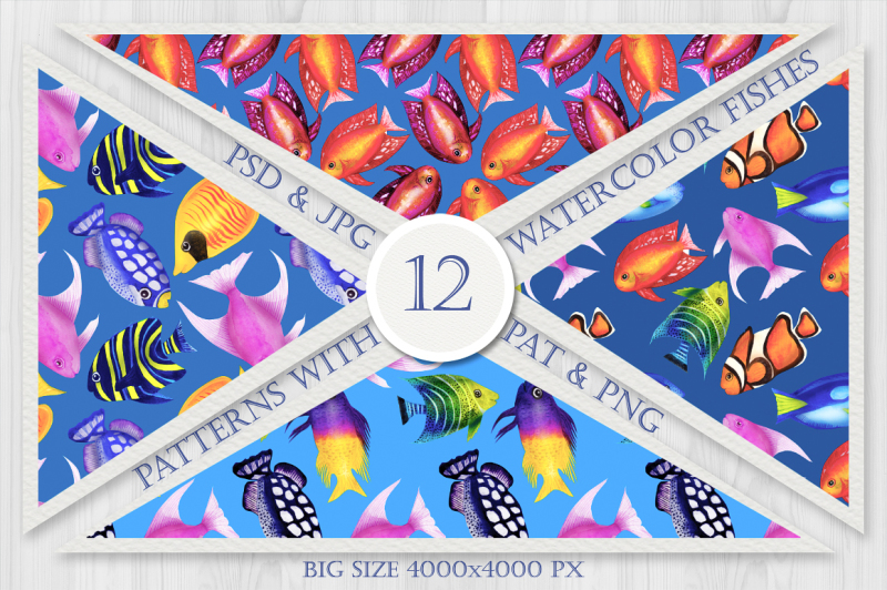 set-of-colorful-seamless-patterns-with-watercolor-fishes