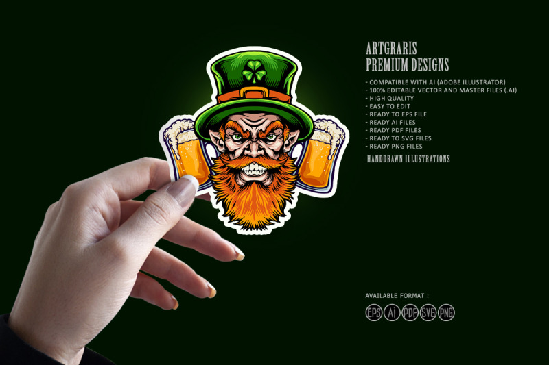 man-with-beard-and-mustache-st-patrick-039-s-day-illustration