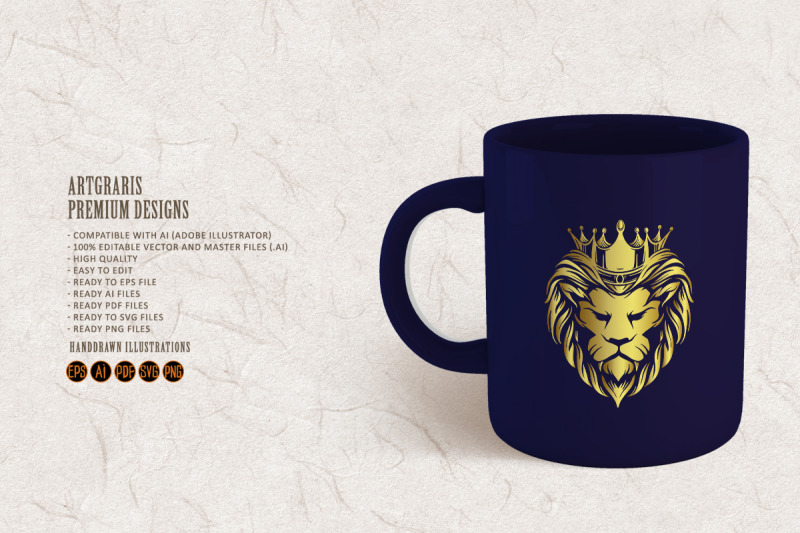 crown-gold-lion-logo-company-premium