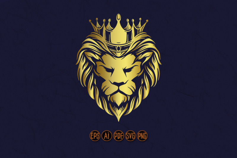 crown-gold-lion-logo-company-premium