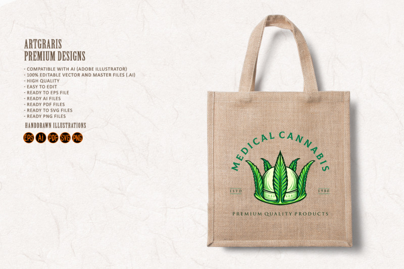 crown-medical-cannabis-logo-weed-design