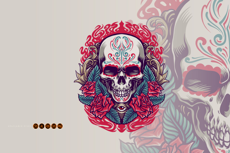 dia-de-los-muertos-mexican-skull-illustration