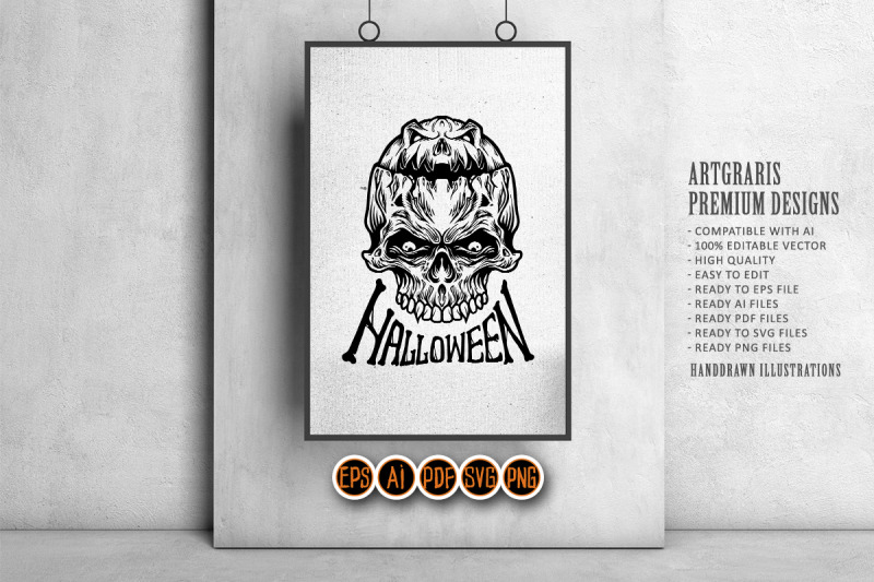 halloween-skull-isolated-vector-illustrations