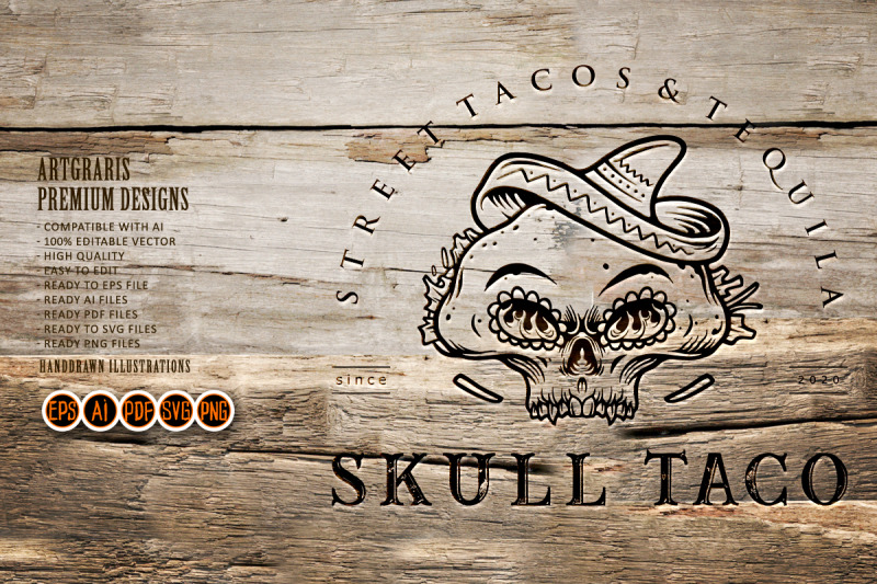 silhouette-taco-mexican-sugar-skull