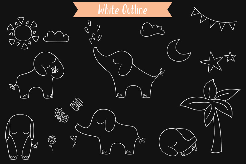 white-hand-drawn-elephants-jungle-animal-sun-moon-flower-tree