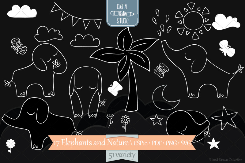 white-hand-drawn-elephants-jungle-animal-sun-moon-flower-tree