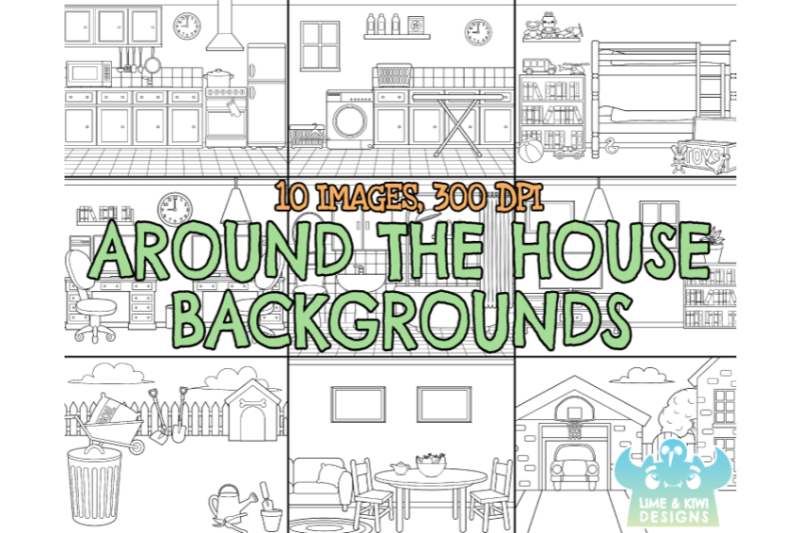 black-and-white-around-the-house-backgrounds-clipart