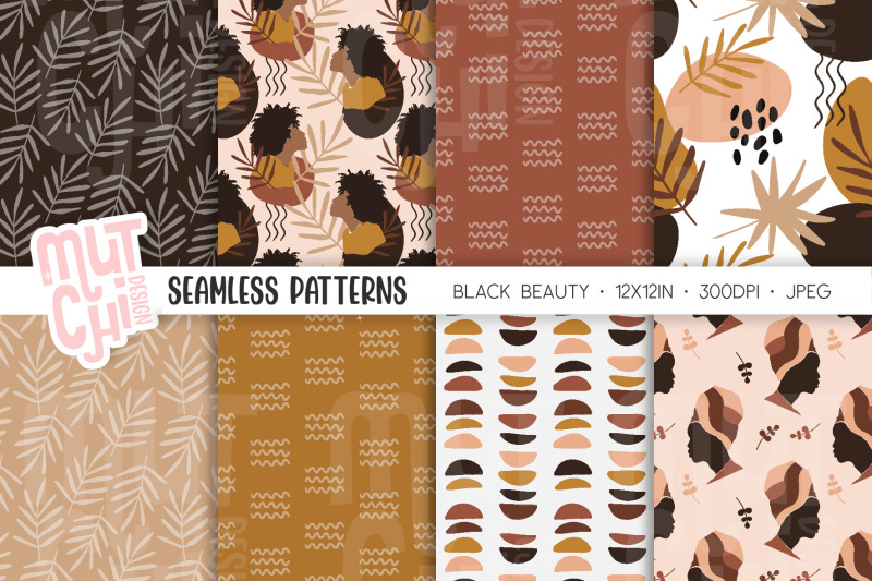 beautiful-black-woman-seamless-patterns